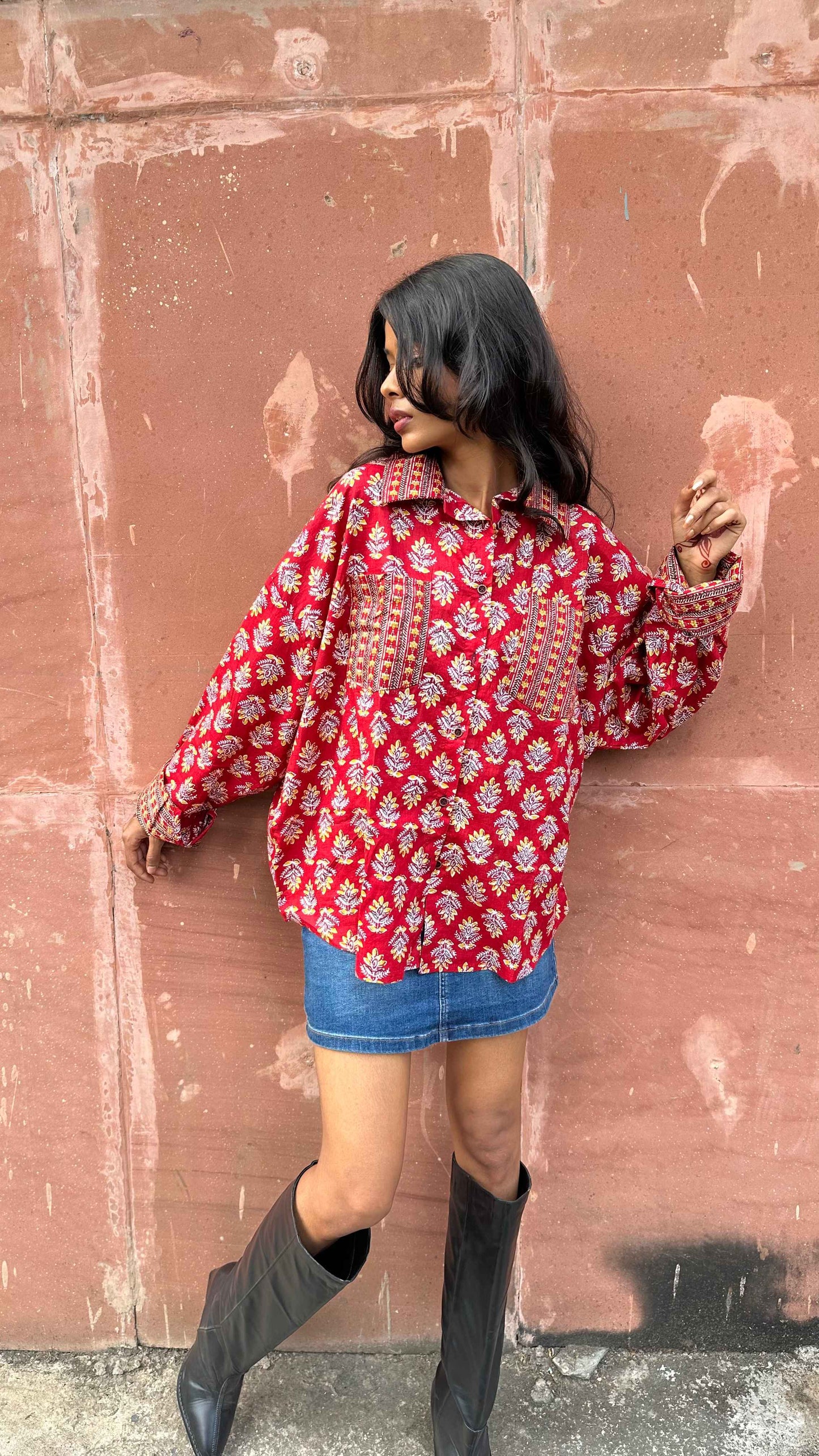 Jhala Handblock Oversize Shirt