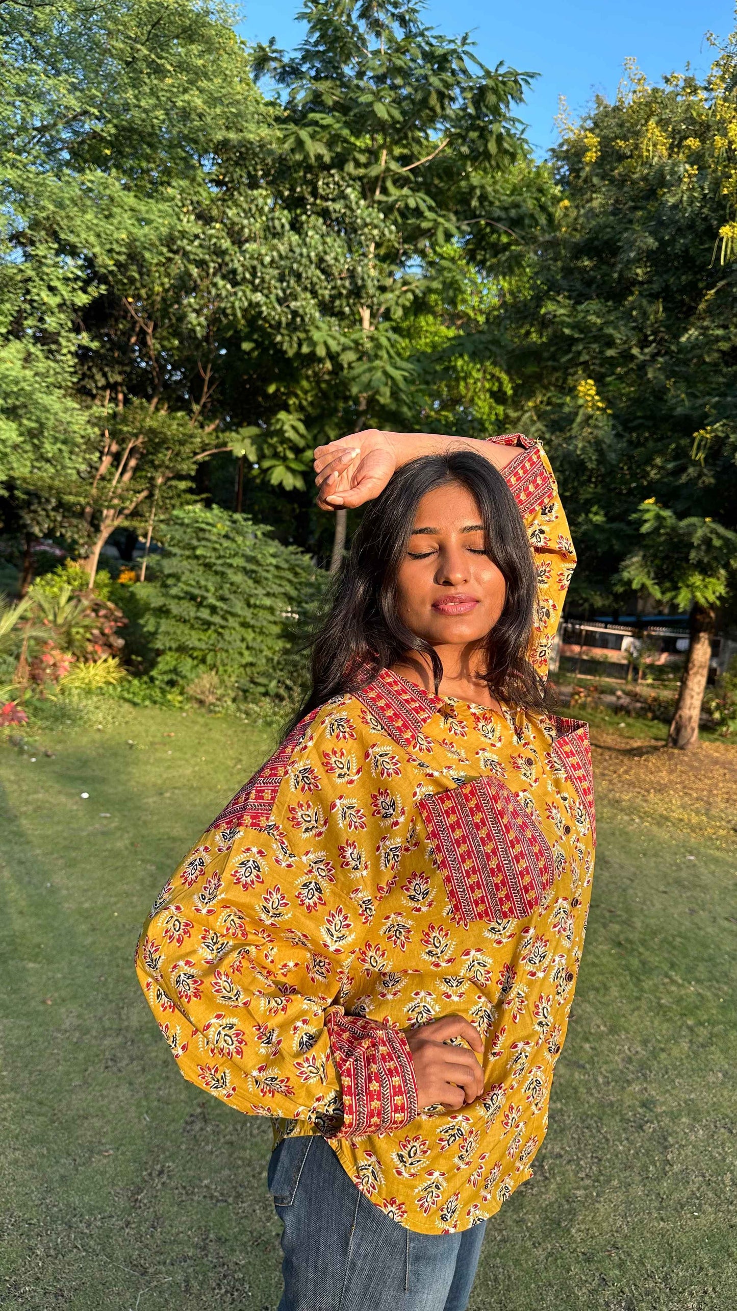 Jhala Handblock Oversize Shirt