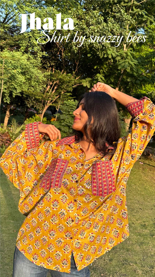 Jhala Handblock Oversize Shirt
