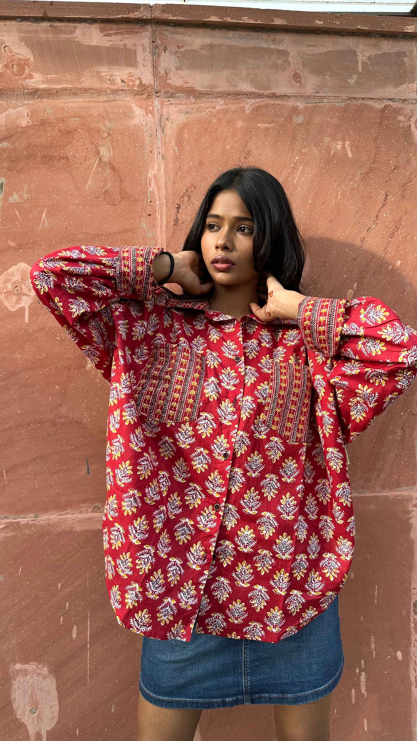 Jhala Handblock Oversize Shirt