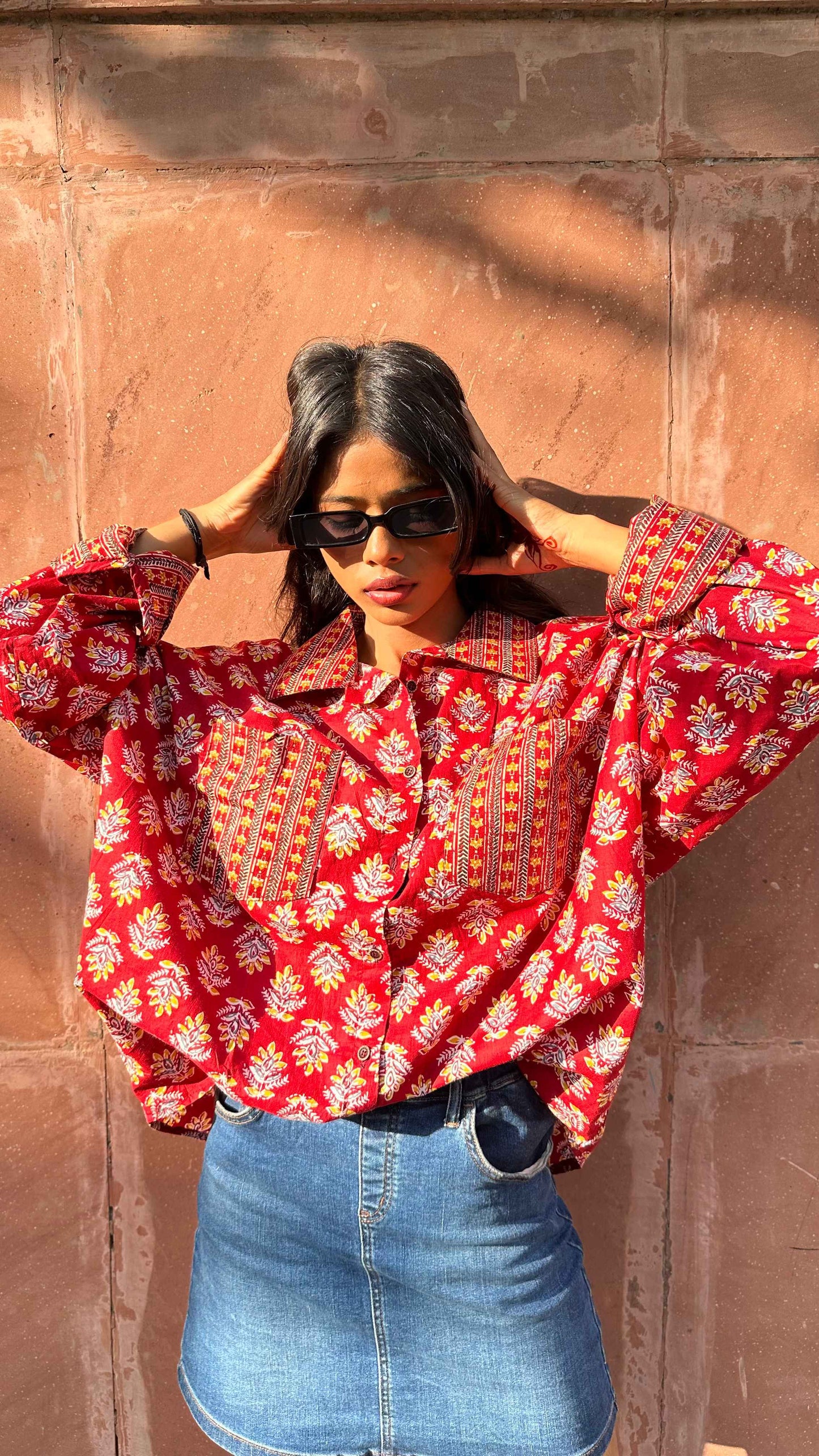 Jhala Handblock Oversize Shirt