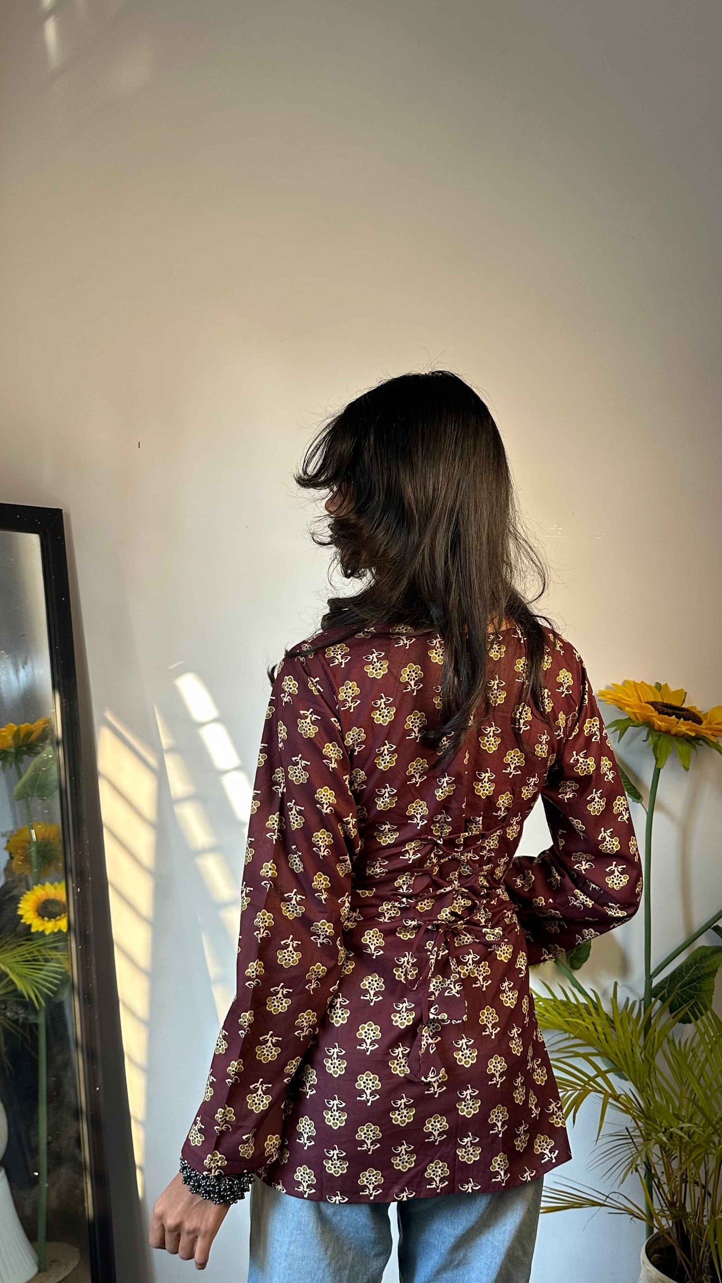 Floral Full Sleev Short Kurti