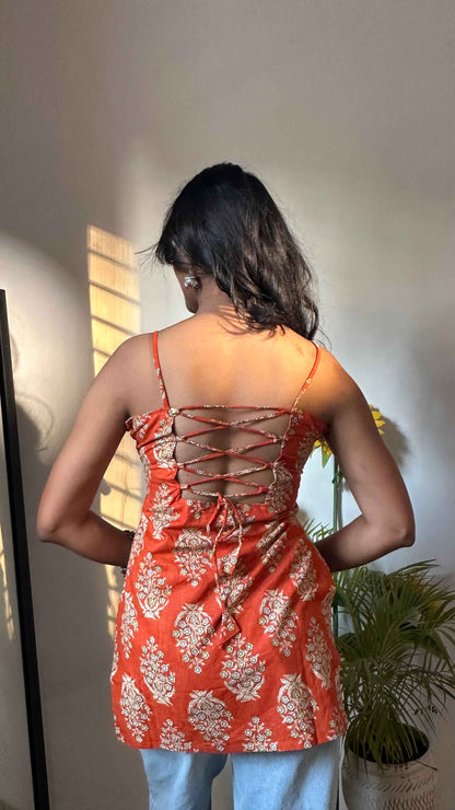 Backless  Short Kurti by Snazzybees