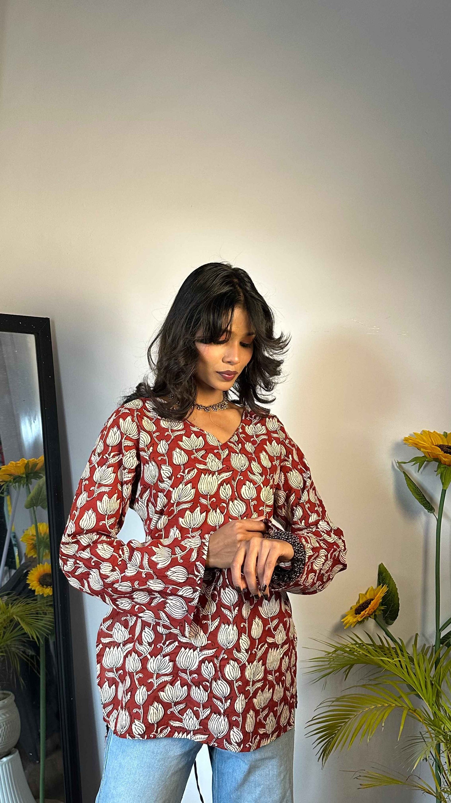 Snazzybees Bellbottom Sleev Short Kurti