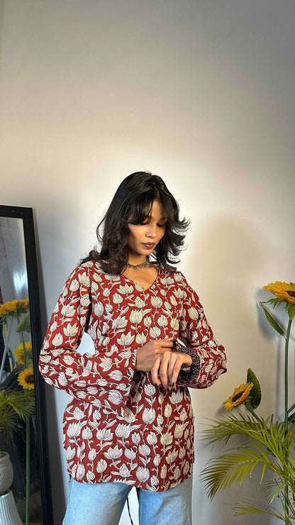 Snazzybees Bellbottom Sleev Short Kurti