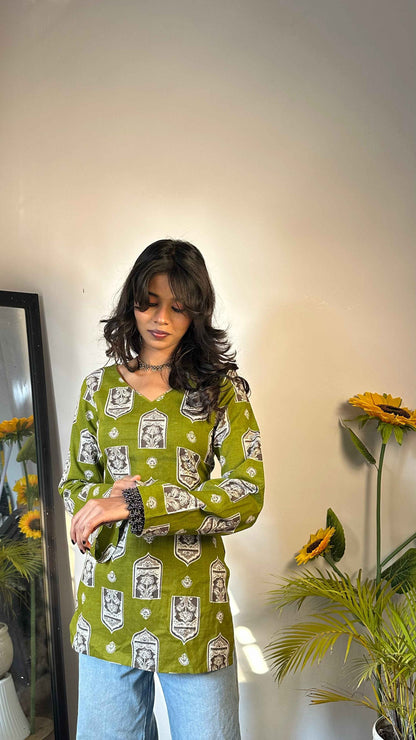 Snazzybees Bell Sleevs Short Kurti