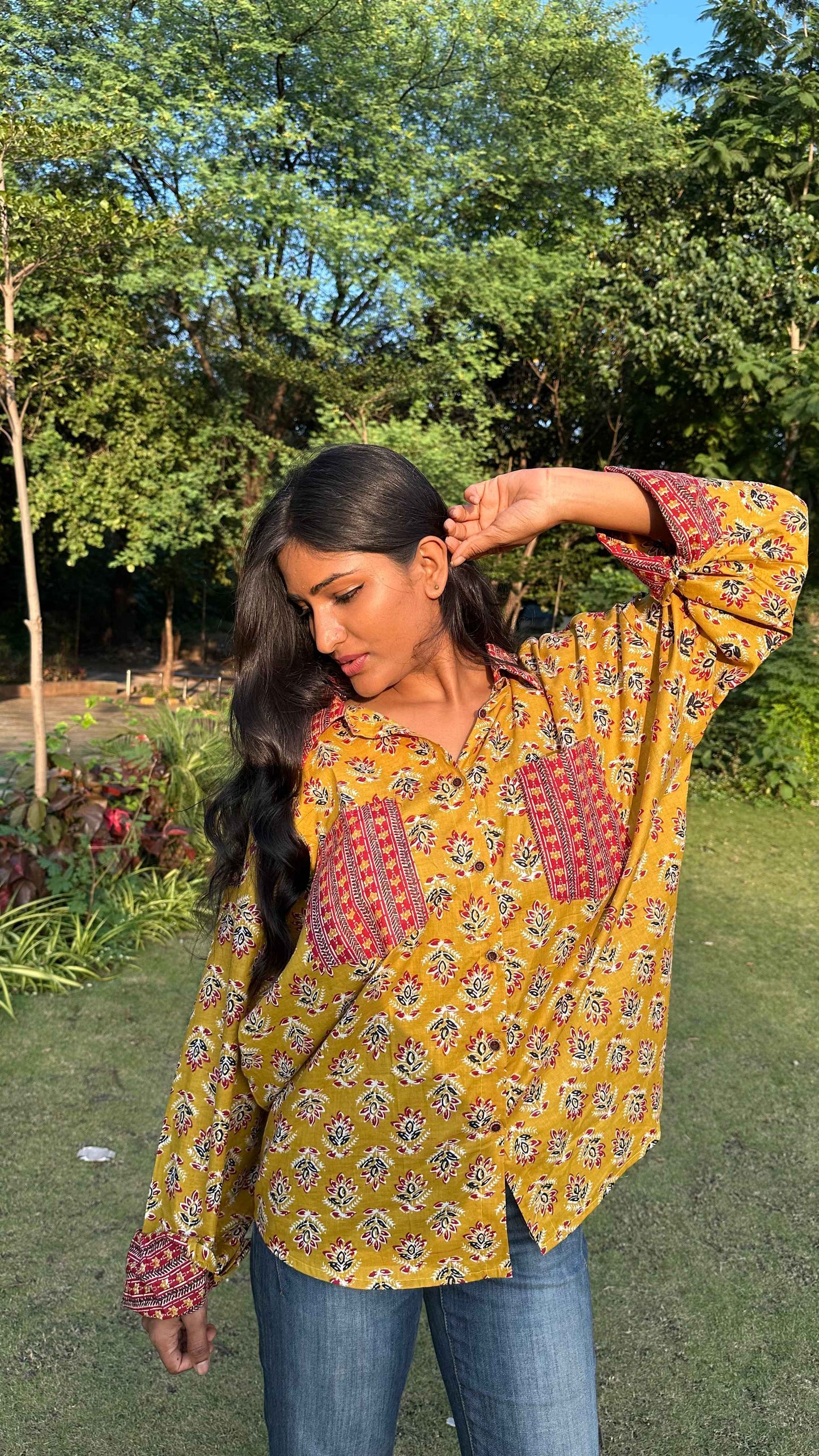 Jhala Handblock Oversize Shirt