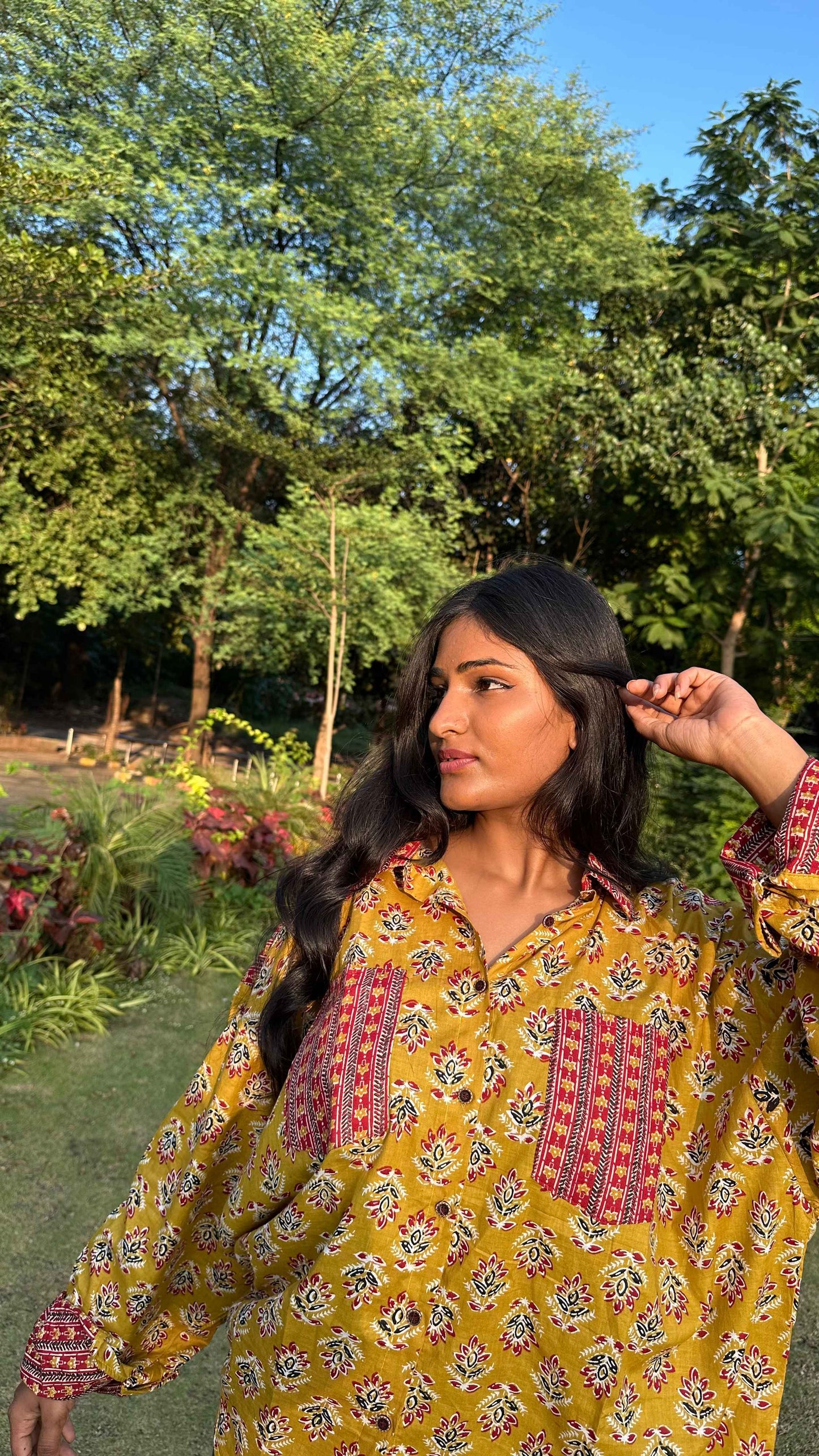 Jhala Handblock Oversize Shirt