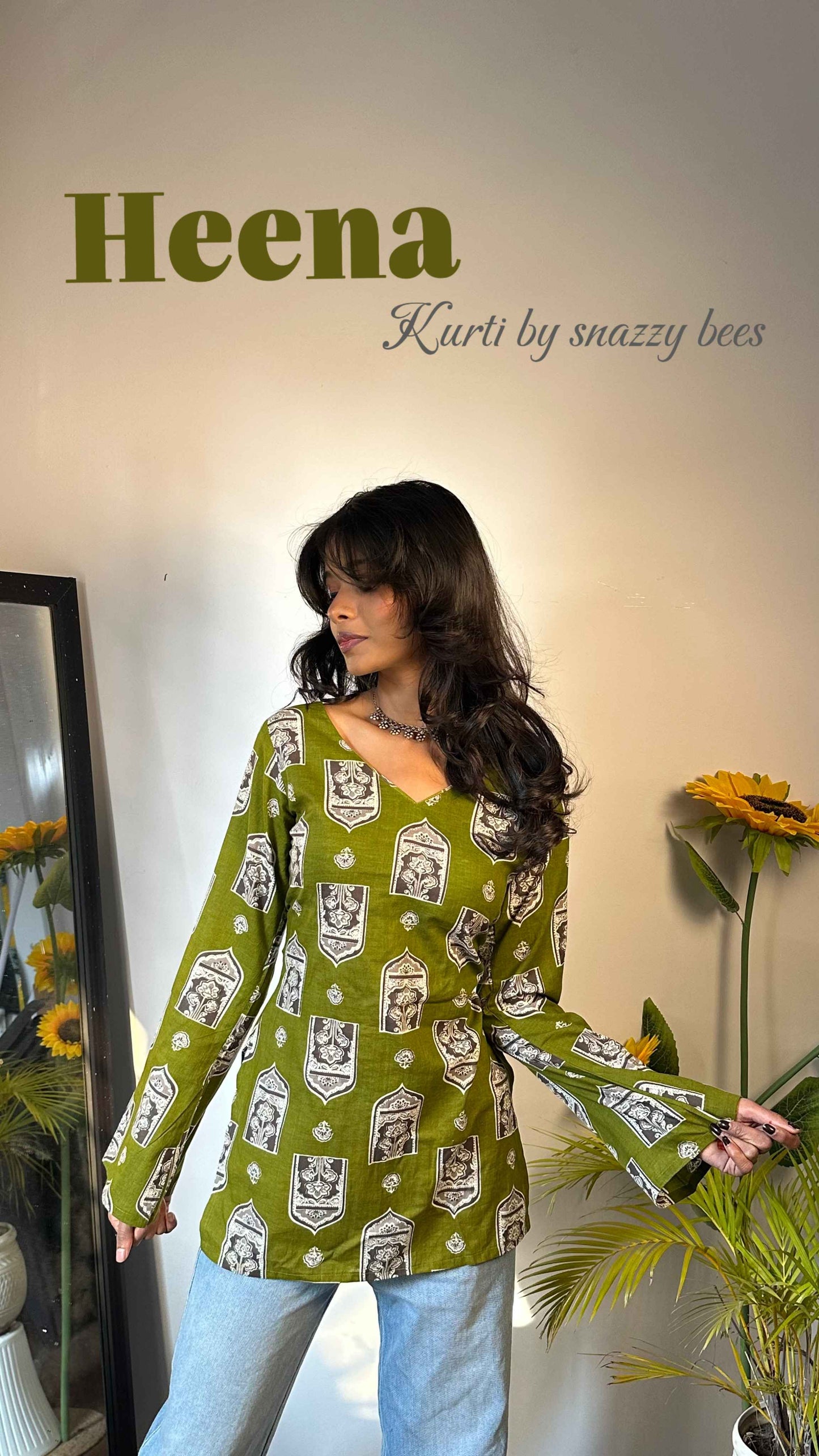 Snazzybees Bell Sleevs Short Kurti