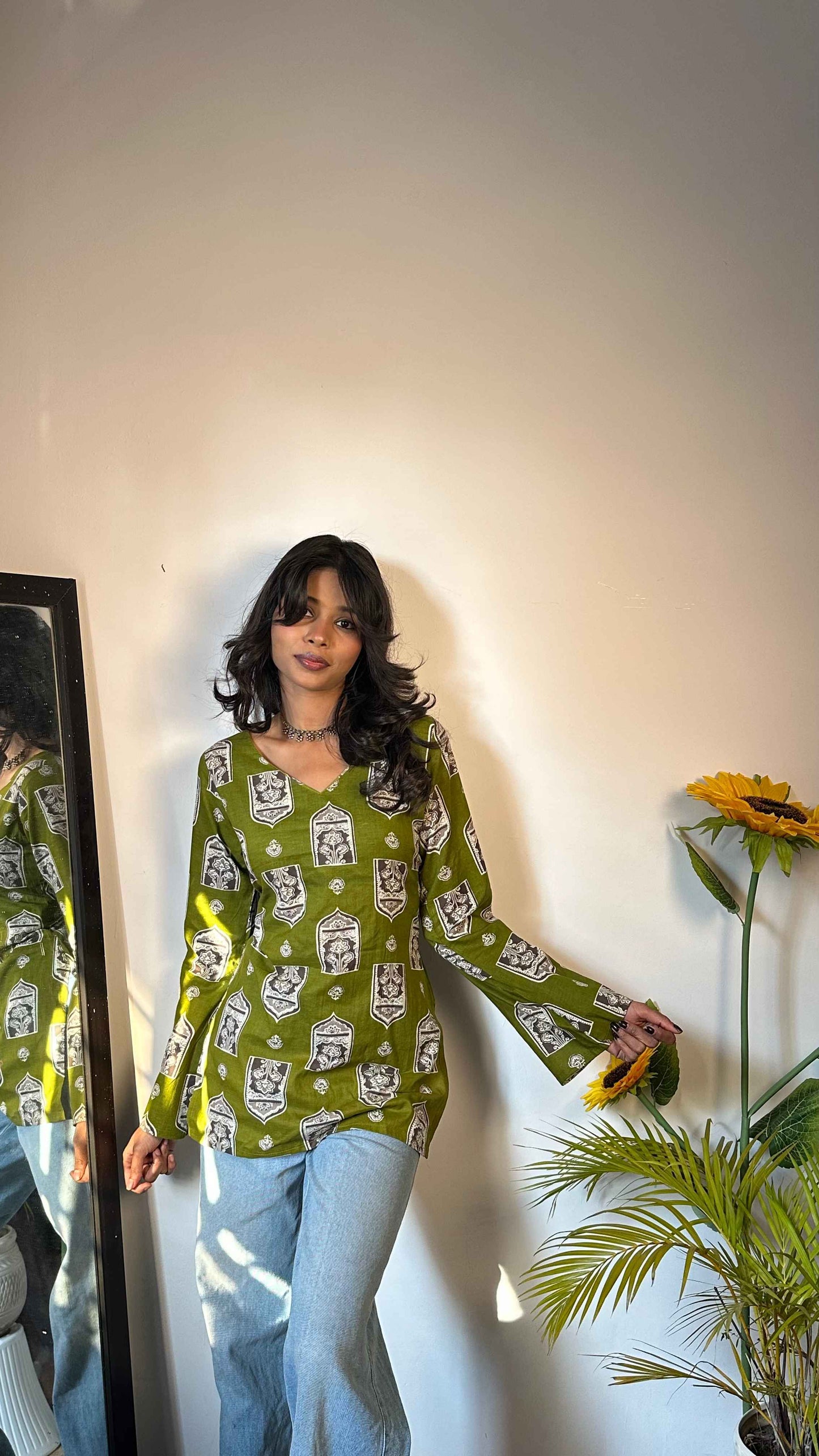 Snazzybees Bell Sleevs Short Kurti